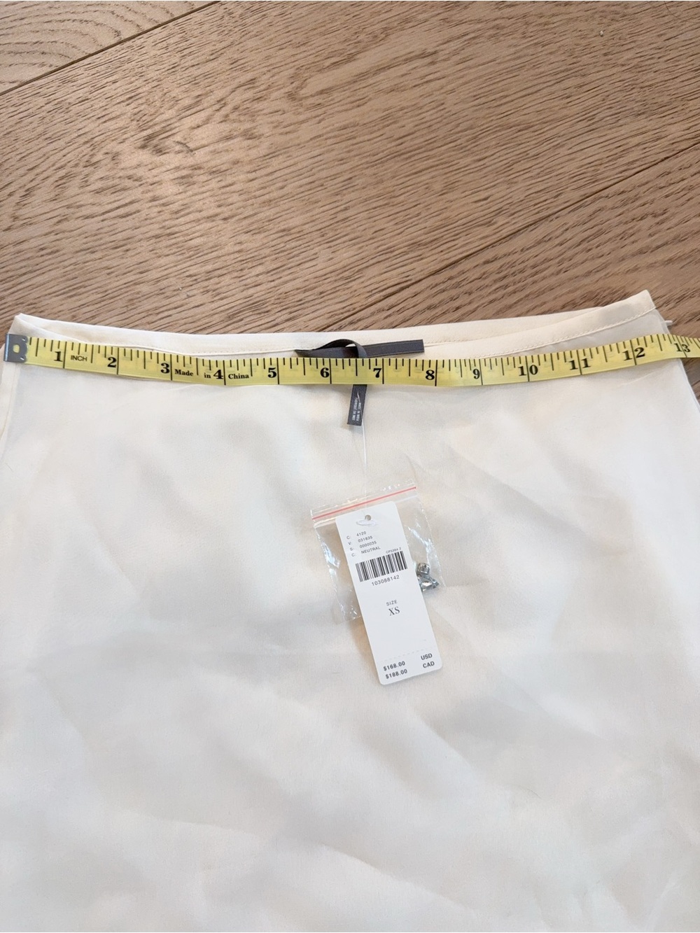 103088142 Anthropologie Sheer Ivory Embellished Hem Skirt - XS - Picture 3 of 5